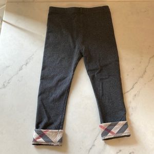 COPY - Burberry kids gray plaid cuff leggings size 3 years old